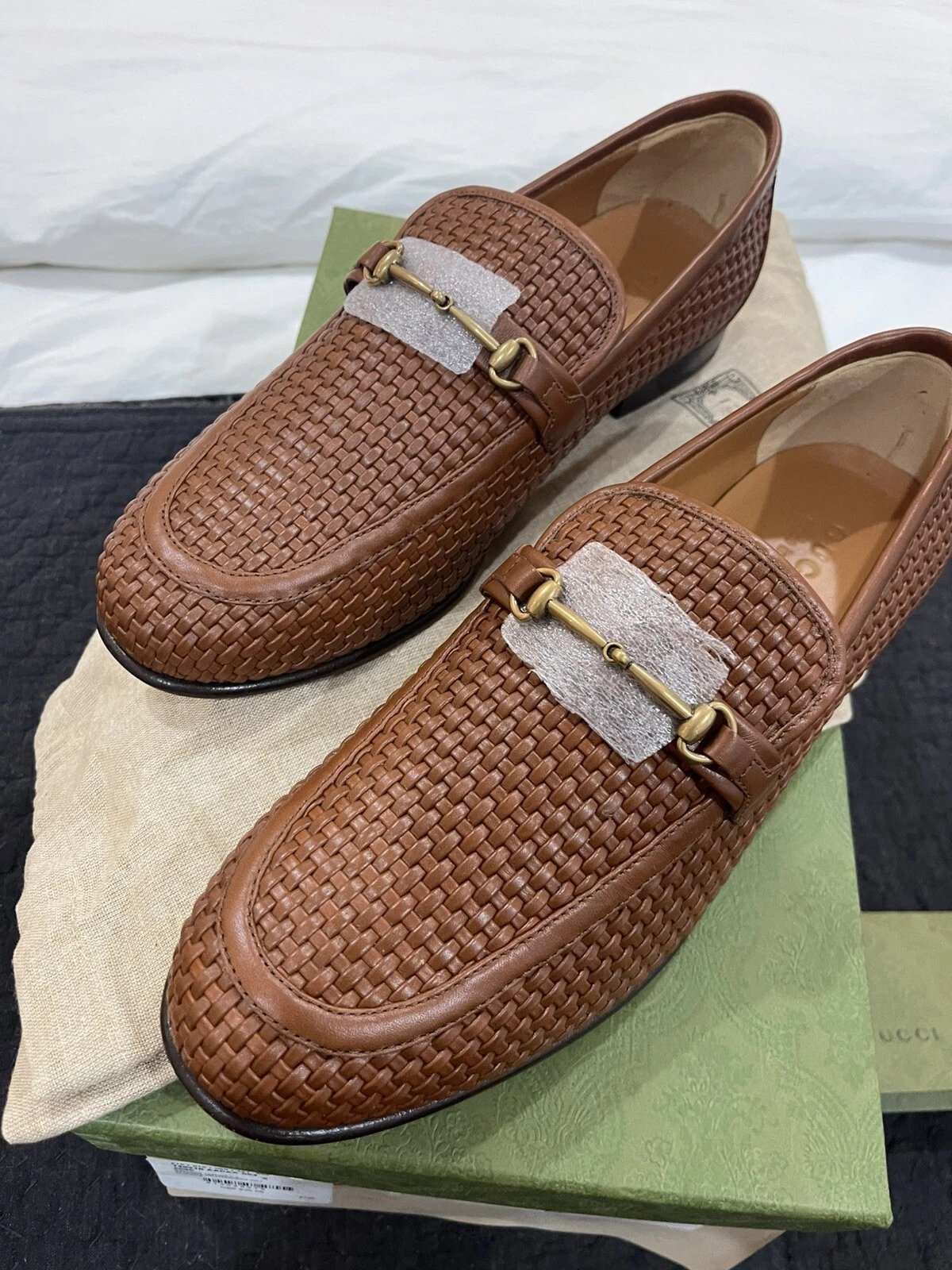 Mocassin homme GUCCI Horsebit tissé Lesther 10,5 US