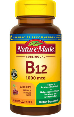 Nature Made Fast Dissolve B-12 1000 mcg, Cherry 50 Tablets 031604027179VL
