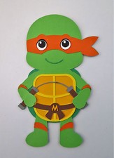 TMNT Ninja Turtle Mikey Paper Doll Paper Die Cut Scrapbook Embellishment