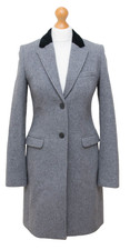 Wool Blend Velvet Collar Mid Length Classic Coat Size 8 Uk Jack Wills Excellent