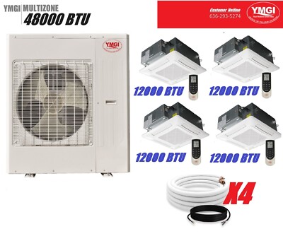 YMGI 48000 BTU 21 SEER 4 Zone with Cassette for Heating and Cooling May