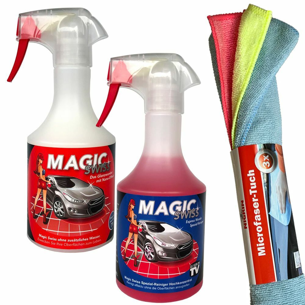 MAGIC SWISS 5 piezas SPAR-SET Express Wunder Glanzwunder 3 toallas de microfibra NIGRIN