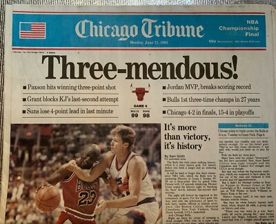 Michael Jordan Chicago Bulls 6/21/1993 Chicago Tribune World