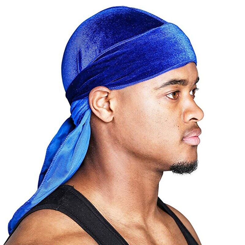 Unisex Long Men Women Velvet Breathable Bandana Hat Durag Rag Long Tail  Headwrap