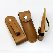 Folding Knife Sheath PU Leather Belt Case Blade Cover Holder Portable Outdoor