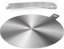 9.45 Inches Induction Plate Adapter for Glass Cooktop, Stainless Steel silver 