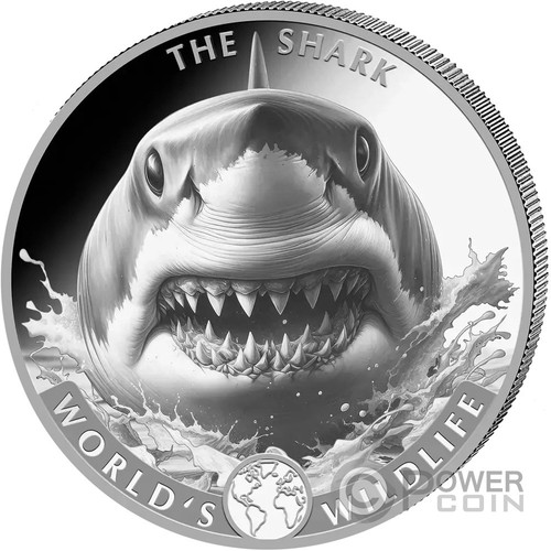 SHARK World Wildlife 1 Oz Silver Coin 20 Francs Congo 2026