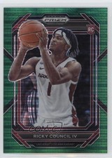 2023-24 Panini Prizm Draft Picks Green Pulsar 12/25 Ricky Council IV #1 18gk