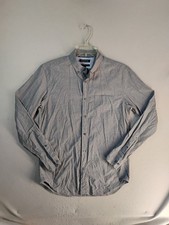 Banana Republic Mens Shirt Medium Gray Slim Fit Custom 078 Wash Button Down