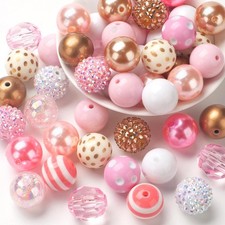 20mm Bubblegum Beads 50 PCS Bulk Colorful Chunky Beads for DIY Jewelry