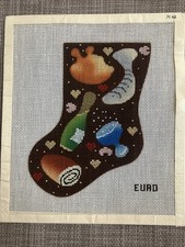 Handpainted Needlepoint Canvas  Feast Stocking   Must Read Description 