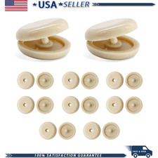 Seat Belt Button Stop Kit 10 Sets Plastic Snap-on Clipscolor Beige