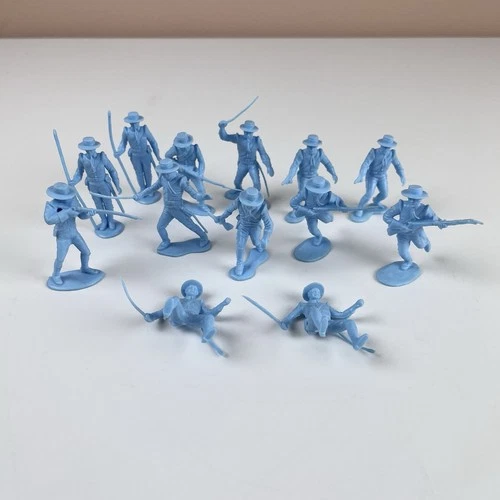 Marx Zorro Garrison Troop Figures Sombrero Hat Mexicans Blue Soldiers 1950s