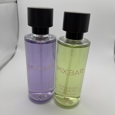 2pc Set MIX:BAR Pear Blossom & Sugared Violet Hair & Body Mist 5oz Each NEW