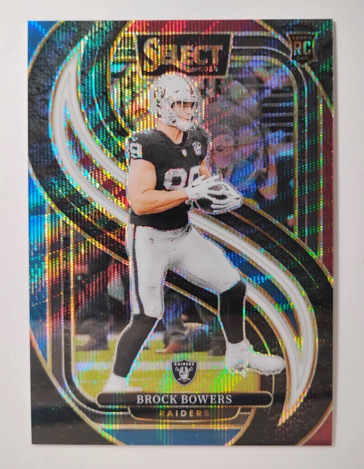 2024 Panini Select Brock Bowers Premier Level Tri Color Prizm /249 RC #118