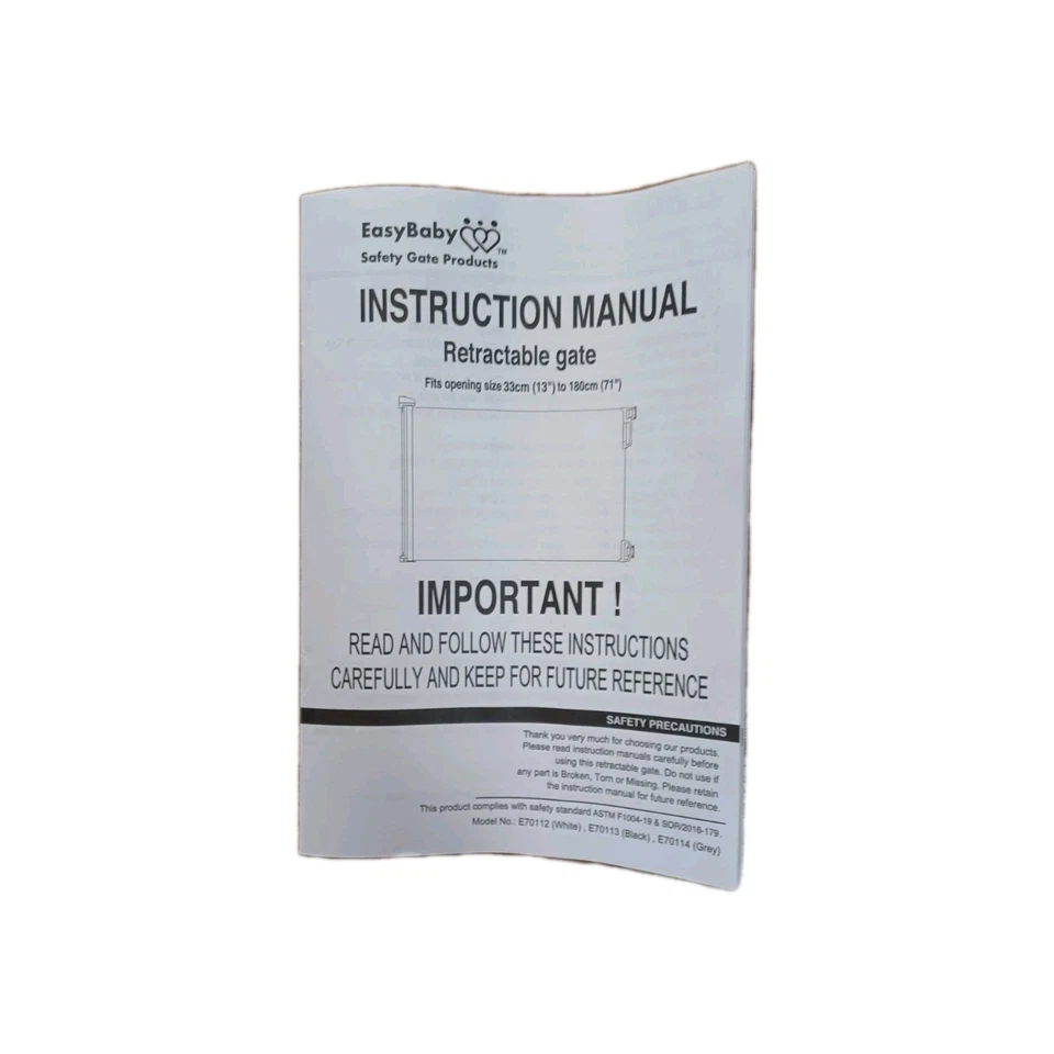 Extra breites einziehbares Babytor 33" hoch ausziehbar bis zu 71" breit weiß - Bild 2 von 4