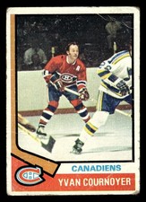 1974-75 Topps #140 Yvan Cournoyer (HOF) - Montreal Canadiens (Low Grade)