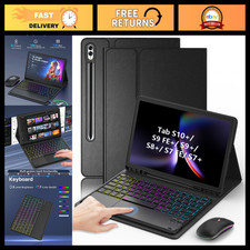 Keyboard Case for Samsung Tab S10 , S9 FE , S9 , S8 , S7 FE, S7 - Slim  Durabl