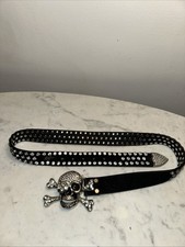 Y2K Vintage Drip Belt , Skull belt , real leather