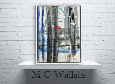 Original Kunst 12x16 Acryl Gemälde Marilyn Monroe Modern Abstrakt. M C Wallace 