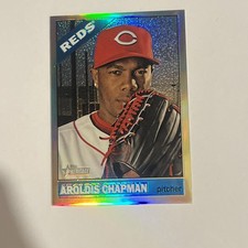 Aroldis Chapman 2015 Topps Chrome Heritage Refractor /566 Reds THC-140