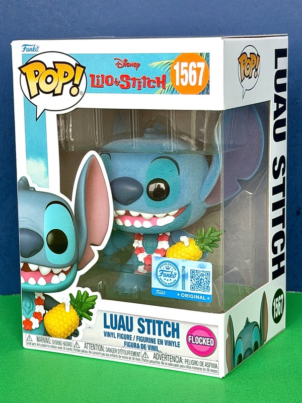 2025 Funko PoP! Disney Lilo & Stitch LUAU STITCH (Flocked) #1567  Excellent Cond