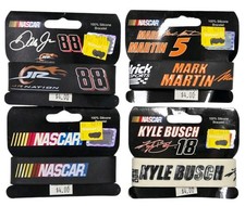 NASCAR Silicon Bracelet Lot/4 Mark Martin Kyle Busch Dale Jr Licensed Racing