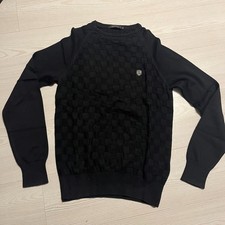 883 Police Charmer Jumper Mens Small Black Knitwear Long Sleeve Crew Neck Preppy