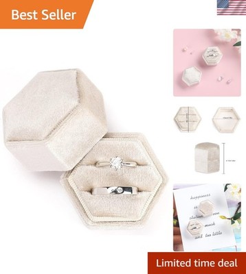 Compact Velvet Ring Box - Hexagonal Design for Elegant Proposal Presentation