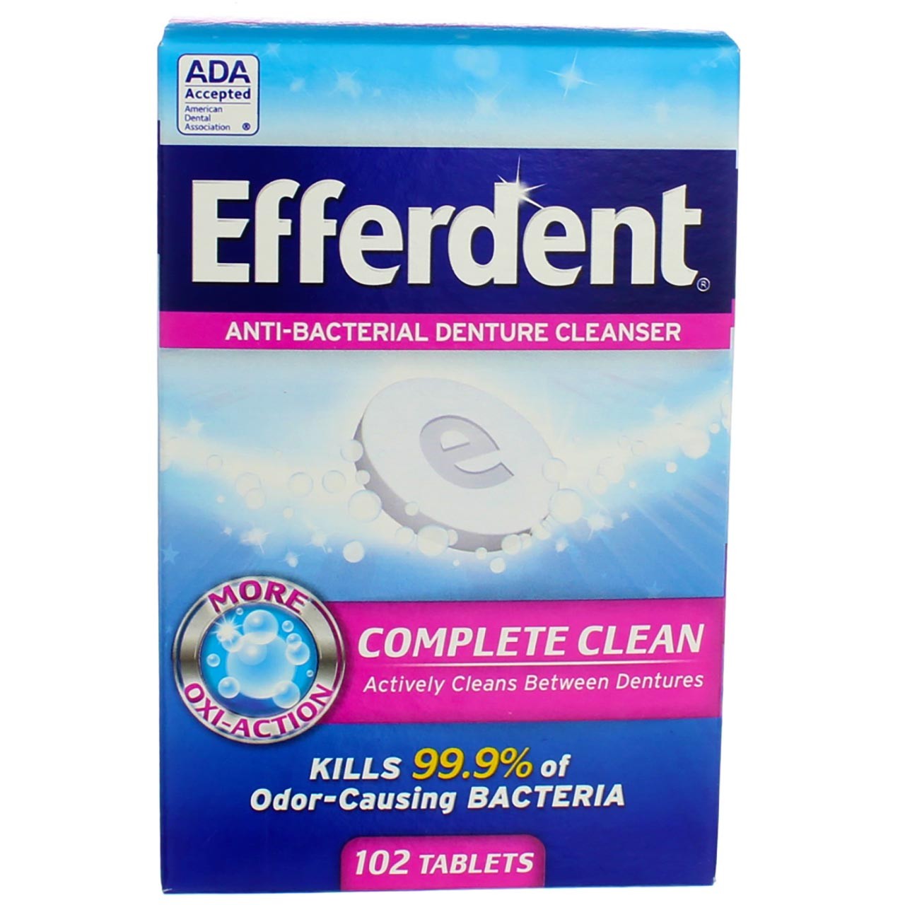 4 Pack Efferdent Complete Clean Denture Cleanser, 102 Ct 10 oz