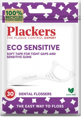 CODA Plackers Eco Sensitive Flossers, Dental Flossers, Soft Tape for Sensitive Gums,