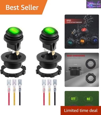 Hochstrom Wasserdichter LED Wippschalter - 20A/24V - Ideal für Autos - 2er Pack