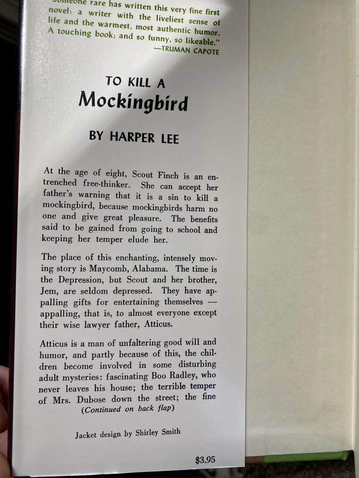 To Kill a Mockingbird By Harper Lee 1988 Facsimile First Edition Library Rare - Image 4 of 4