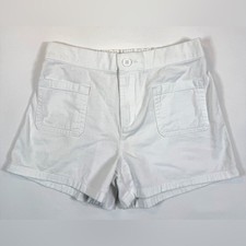 CREWCUTS Girls  100 Cotton White Patch Pocket Chino Shorts Preppy Spring 12