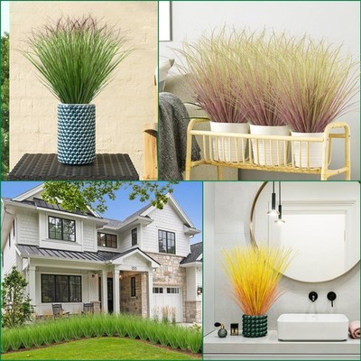 Faux Shrubs Wheat Grass, Artificial Tall Grass Fake Plants for Outdoor  Decor | eBay