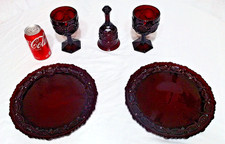 VINTAGE LOT OF 5 RUBY RED GLASS CAPE COD, DIN...