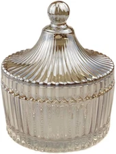 280Ml/10Oz Candy Dishes Crystal Glass Candy Box with Lid Decorative Covered Food