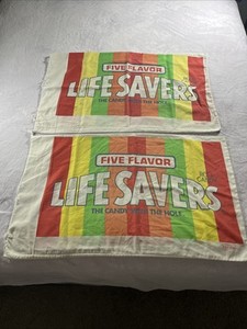 Vintage Lifesavers Candy Pillowcase Lot Of 2 See Description