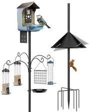 Bird Feeder Pole 92 Inch, Bird Squirrel Proof Baffle Heavy Duty Stand Black