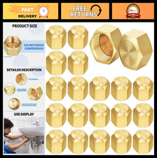 3/8" Brass Compression Cap Stop Valve Fittings for Gas Line - 200 Pcs Pipe Cover