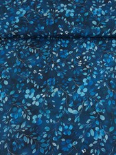 Mitternachtsblau verzaubert Blumengarn 100 % Baumwolle 57 Zoll Stoff