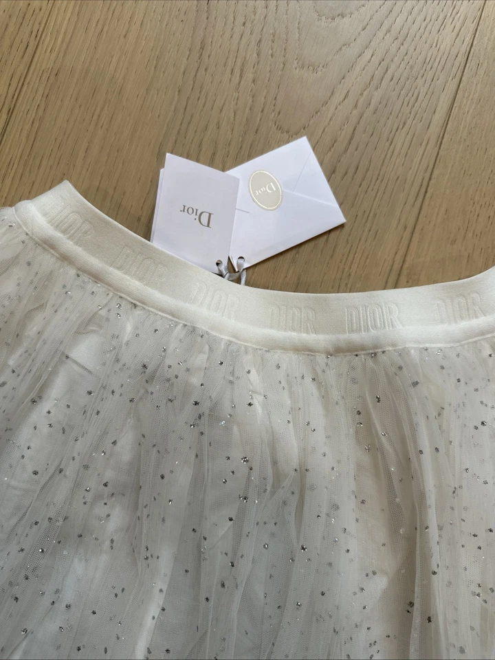 NWT 100% Authentic CHRISTIAN DIOR Kids Girls Mini Skirt - Size 10 - WHITE - Image 3 of 4