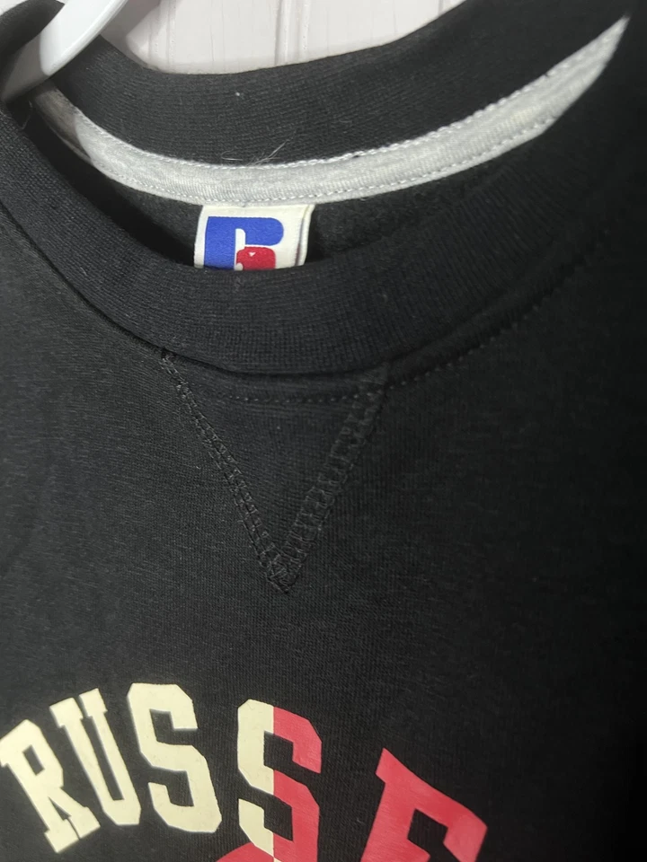 Russell Athletic Sweatshirt Boys Medium Crewneck Pullover Football Two Tone - Image 4 of 4