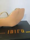 Gold Women's Heels 3.5” Sandals Open Toe Slides 9 IDIFU — photo 9