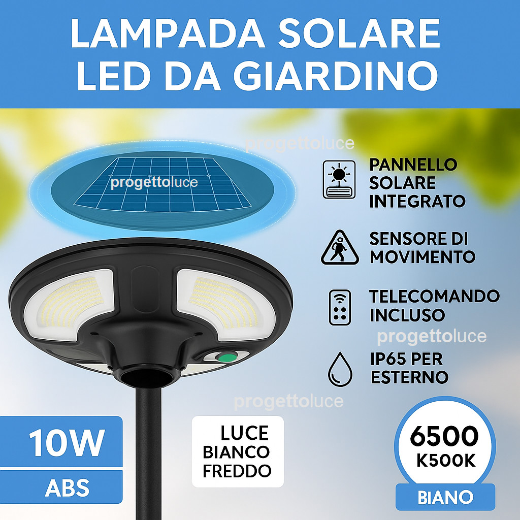 V-TAC 10W Solare Prezzo Imbattibile | Lampada IP65 con Sensore