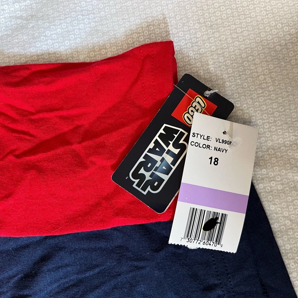 LEGO Old Navy Star Wars Niño Camisa Azul Marino con Rojo Manga Larga Talla 18 Nueva con Etiquetas Foto 4 de 4