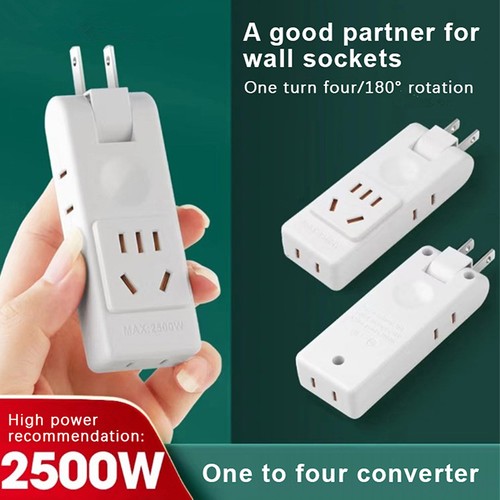4 In 1 US Electrical Socket Rotation Plug Adapter Wall Outlet Extension - Photo 6/9