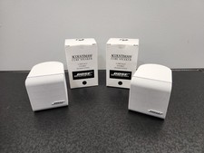 Set of 2 Bose Acoustimass White Single Cube Speakers  Brand New