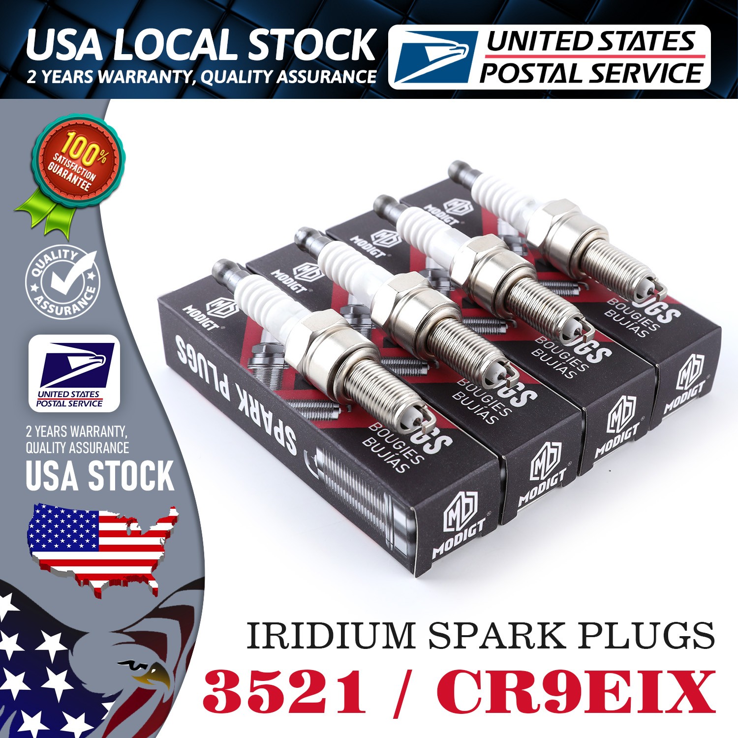 4Pcs OEM Replacement For NGK 3521/CR9EIX Premium Iridium  Spark Plugs