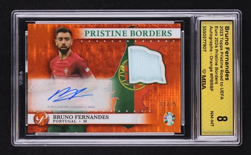 2023 Topps Pristine Road to UEFA Autographs Bruno Fernandes /25 Orange MBA 8